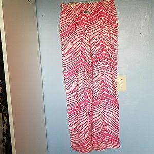 Zubaz pink & white striped pants